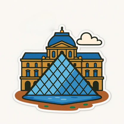 France Landmark Stickers: Eiffel Tower, Louvre, Moulin Rouge