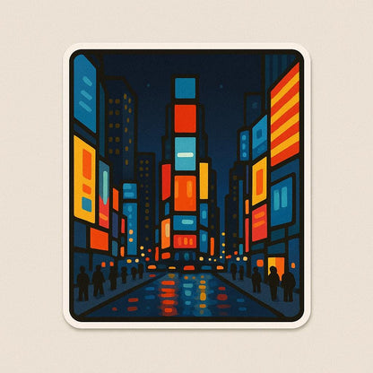 New York Iconic Landmarks Sticker- - Statue of Liberty, Empire State, Brooklyn Bridge, Time Square, Chrysler Building & Grand Central