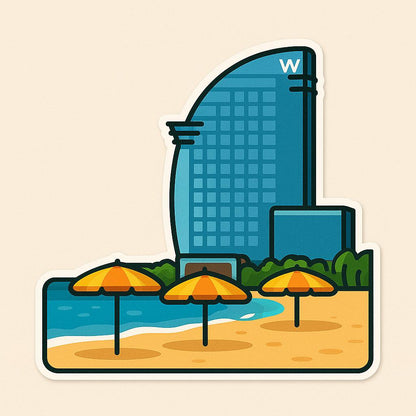 Barcelona Iconic Sticker - Park Güell, La Rambla Street, La Sagrada Família, Casa Batlló