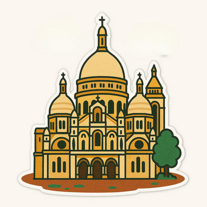 France Landmark Stickers: Eiffel Tower, Louvre, Moulin Rouge