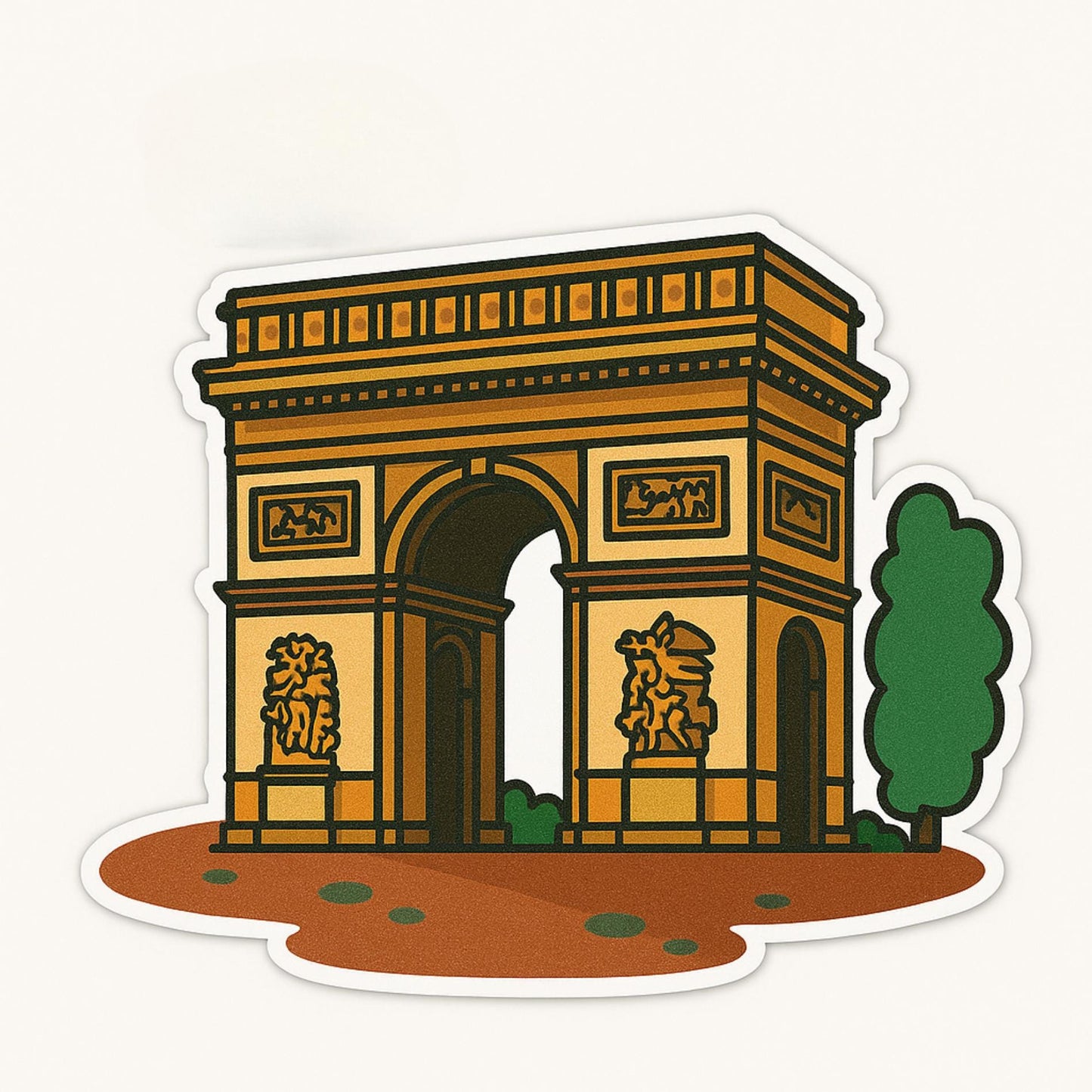 France Landmark Stickers: Eiffel Tower, Louvre, Moulin Rouge