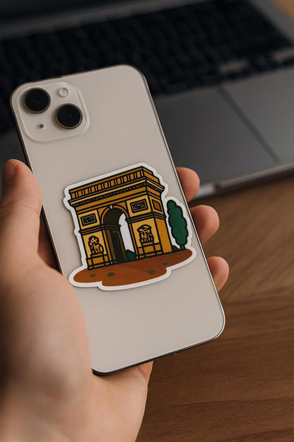 France Landmark Stickers: Eiffel Tower, Louvre, Moulin Rouge