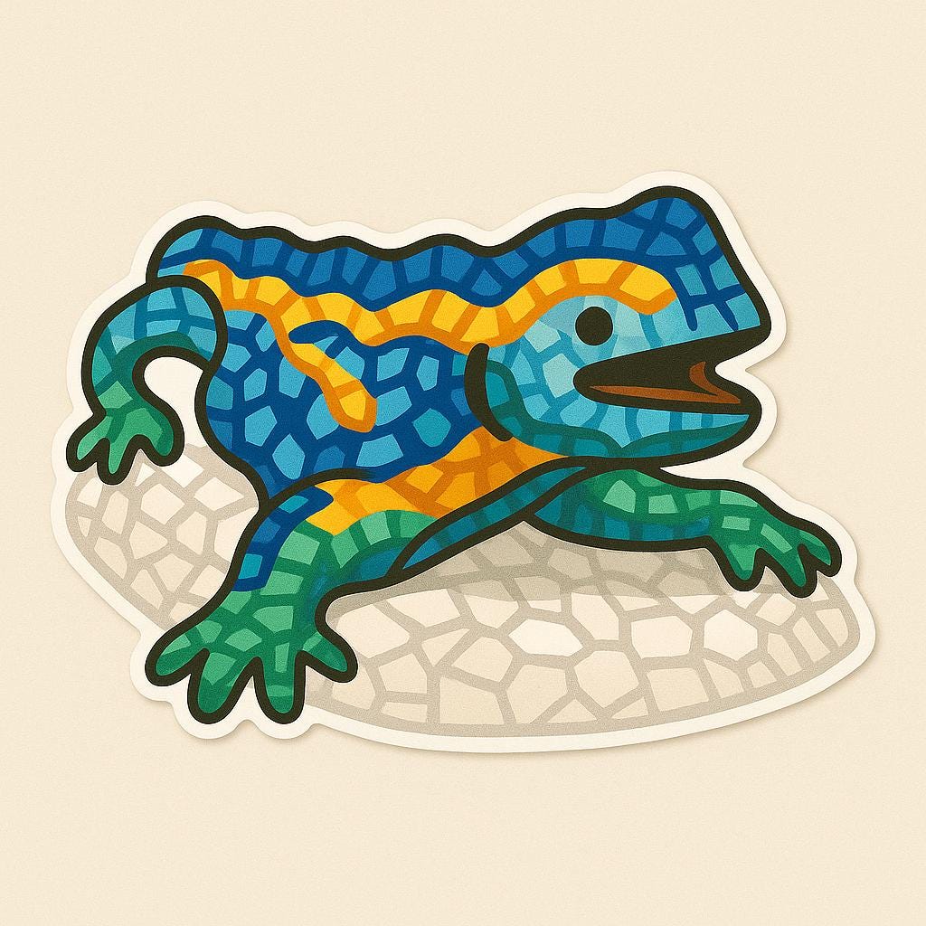 Barcelona Iconic Sticker - Park Güell, La Rambla Street, La Sagrada Família, Casa Batlló