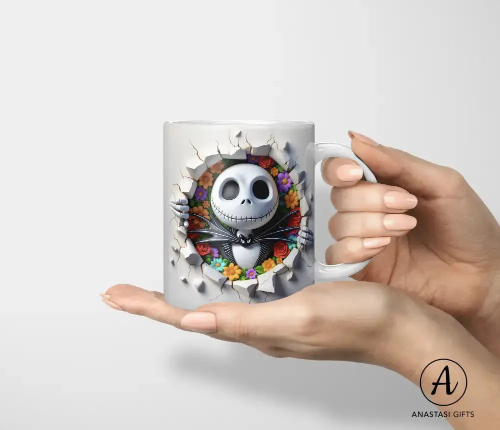 Jack Skellington (Nightmare Before Christmas) - Ceramic Mugs - Vibrant 3D Printed-Anastasi Gifts
