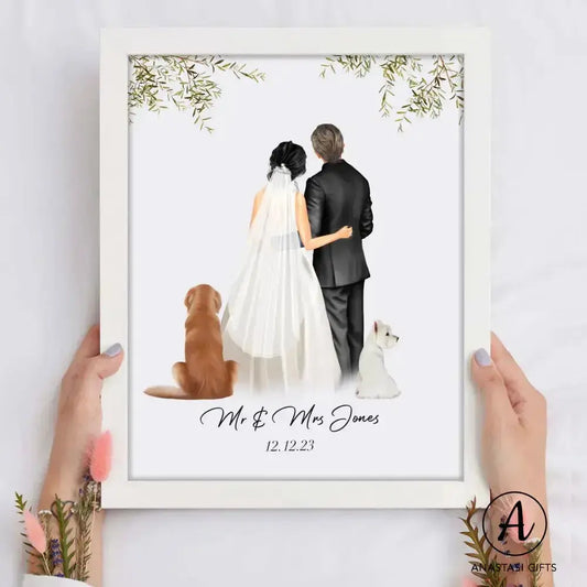Wedding Print - "Our Special Day" Includes Pets - Framed