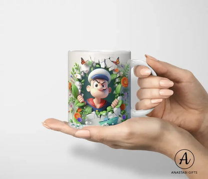 Popeye - Ceramic Mugs - Vibrant 3D Printed