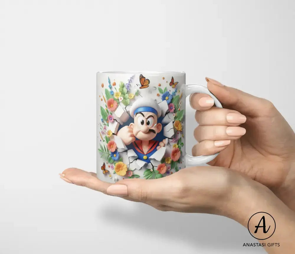 Popeye - Ceramic Mugs - Vibrant 3D Printed